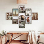 tgguytiy 9 Pcs Western Vintage Farmhouse Poster Canvas Wall Art Highland cattle - Image 5