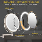 FUNTOUCH 3X/20X Wall Mounted Lighted Makeup Mirror, 5000mAh Rechargeable Double - Image 6