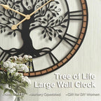 Micasso Rustic Large Wall Clock: 27Inch Farmhouse Tree of Life Metal - Image 9