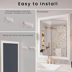 Amorho Bathroom Mirror, 28x32 Inch White Framed Bathroom Mirrors - Image 7