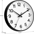 Roymnie Wall Clock 10 Inch Silent Wall Clocks Battery Operated-Modern Non - Image 3