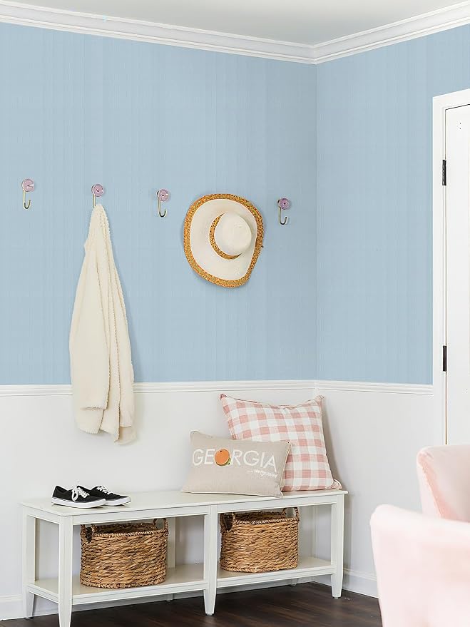 Orainege Peel and Stick Wallpaper Light Blue Wallpaper 15.7"x118.1" Textured - Image 6