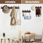Kuhome 32.2'' Large Coat Rack Wall Mount Coat Hooks Coat Hanger - Image 7