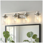 DORESshop 4-Light Vanity Light Fixtures, Nickel Bathroom Light Fixtures Over by DORESshop