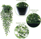 Artificial Hanging Plants, 2 Pack Fake Wall Plants, Faux Mandala Vines Potted - Image 3