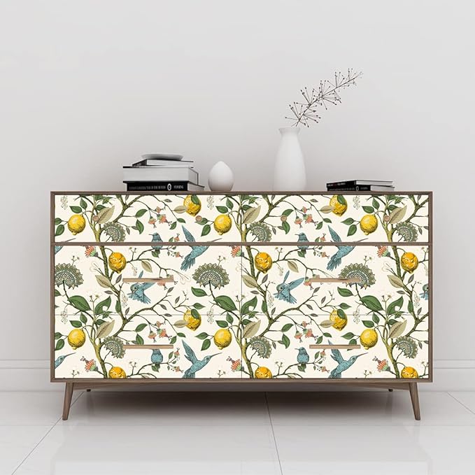 Blue Bird Self Adhesive Wallpaper Fresh Lemon Tree Peel and Stick Wallpaper - Image 2