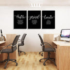 Office Decor - Hustle Quotes Execute Prints, Framed Canvas Wall Art Grind Quote - Image 5