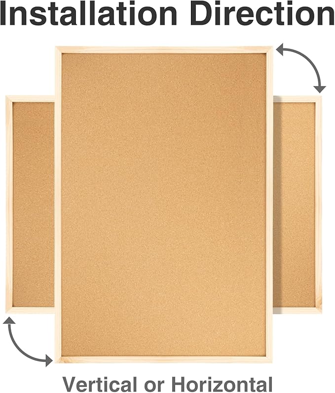 OWLKELA 24'' x 36'' Cork Board Bulletin Board, Wooden Framed Corkboard - Image 4