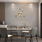 23.6 inch Gold Starburst Wall Clock, Non-Ticking Large Modern Sunburst - Image 4