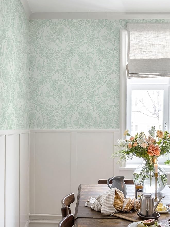 Ismoon Peel and Stick Wallpaper Vintage Floral Contact Paper Boho Watercolor - Image 2