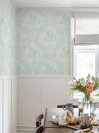 Ismoon Floral Wallpaper Peel and Stick Sage Green Contact Paper Boho Vintage - Image 2