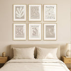 Framed Neutral Abstract Wall Art, 6 Piece Modern Matisse Prints Artwork - Image 4