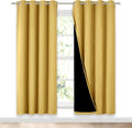NICETOWN Bright Yellow Full Shade Curtain Panels, Pair of Energy Smart & Noise by NICETOWN