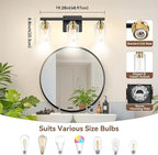 3-Light Bathroom Light Fixtures, Classic Wall Light Fixture - Image 8
