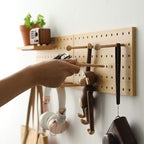 Wooden Pegboard Modular Display Organization Storage Wall Hooks Shelf - Image 3