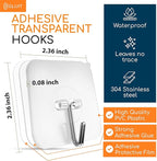 GLUIT Adhesive Wall Hooks for Hanging Heavy Duty 22 lbs Hooks for Walls No Drill - Image 2