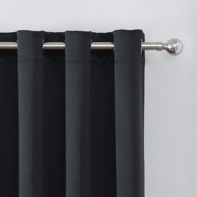 LEMOMO Black Thermal Blackout Curtains/52 x 45 Inch/Set of 2 Panels Room - Image 7