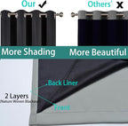 Yakamok 100% Blackout Curtains 96 Inches Long, 2 Thick Layers Heat and Full - Image 5
