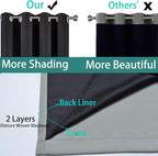 Yakamok 100% Blackout Curtains 84 Inches Long, 2 Thick Layers Heat and Full - Image 4