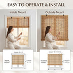Bamboo Roller Shades for Outdoor Patio, Bamboo Blinds, UV Protection, Light - Image 8