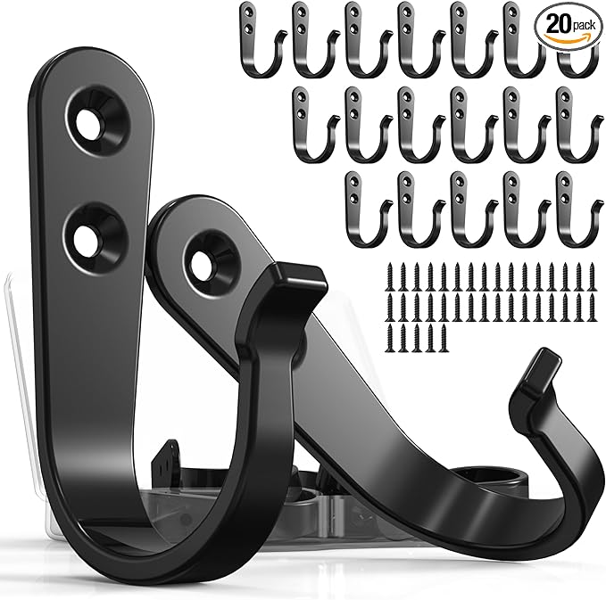 BREYDROK 20PCS Heavy Duty Metal Coat Hooks by BREYDROK
