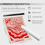 Medpol Retro Red Abstract Eye Canvas Wall Art Vintage Hippie Trippy Poster - Image 2