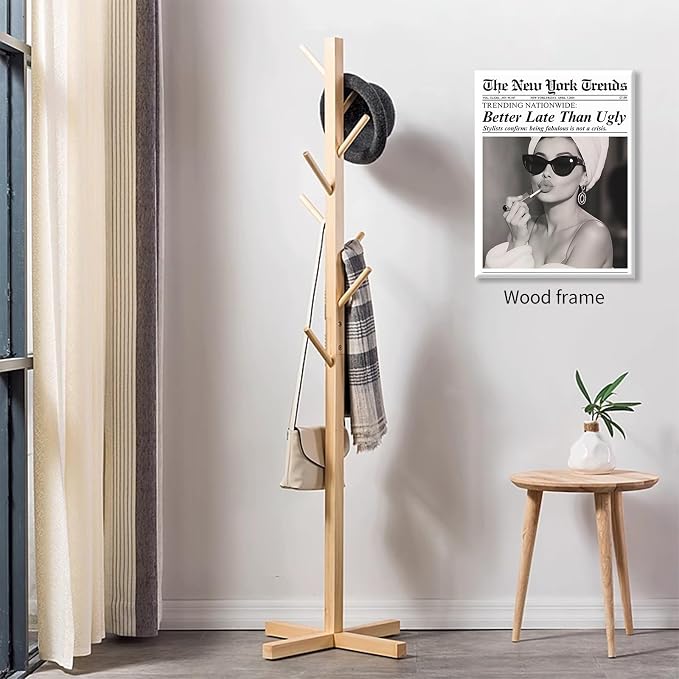 FuSatisYilife Trendy Newspaper Framed Posters Better Late Than Ugly Wall Art - Image 6