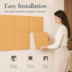 Large Cork Boards for Walls – 36" x 24" Self Adhesive Felt Wall Tiles - Image 3