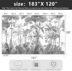 -Grey Jungle Botanical Animal Banana Leaf Fabric Wallpaper Living Room Tropical - Image 4
