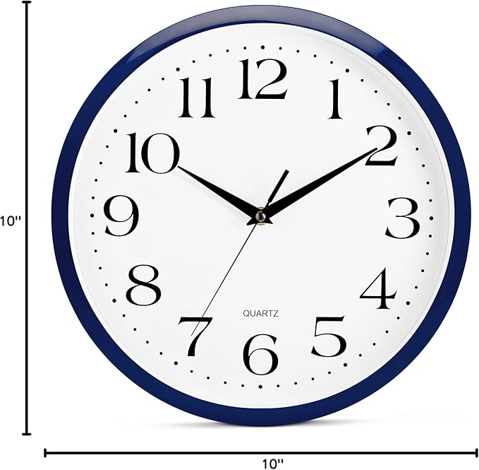 Bernhard Products Navy Wall Clock Silent Non Ticking - Image 7