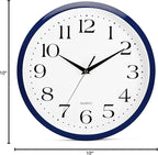 Bernhard Products Navy Wall Clock Silent Non Ticking - Image 7