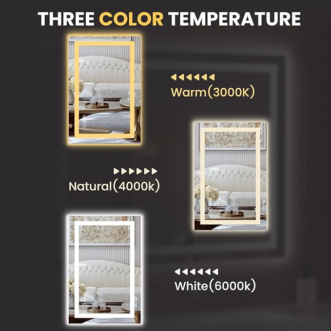 LOAAO 20"x34" LED Bathroom Mirror - Image 5
