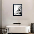 Black and White Bathroom Wall Art Funny Giraffe in Bathtub Wall Decor Framed - Image 7