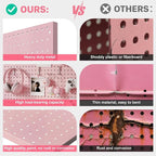 Peg Board, 3 Pack Metal Pegboard Panels Pink Pegboards Wall Organizer - Image 6