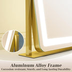 ROLOVE Gold Vanity Mirror with Lights - Image 5