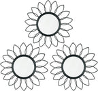 3 Pack Metal Mirrors for Wall Sunburst Wall Mirrors Home Décor Decorative by Uaussi