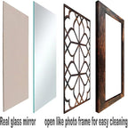 Wocred Set of 2 Rectangular Wall Mirror, Gorgeous Rustic Farmhouse Accent Mirror - Image 6