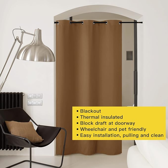 NICETOWN Door Curtain for Doorway Privacy, Curtains 132" Length, Room Divider - Image 8