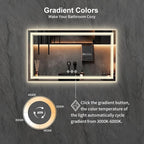 LED Vanity Mirror, 48x30 Inch Gradient Front and Backlit LED Mirror - Image 3
