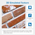 COMSTICKC 3D Red Faux Brick Wall Panel Peel and Stick Wall Covering, 3D Brick - Image 3