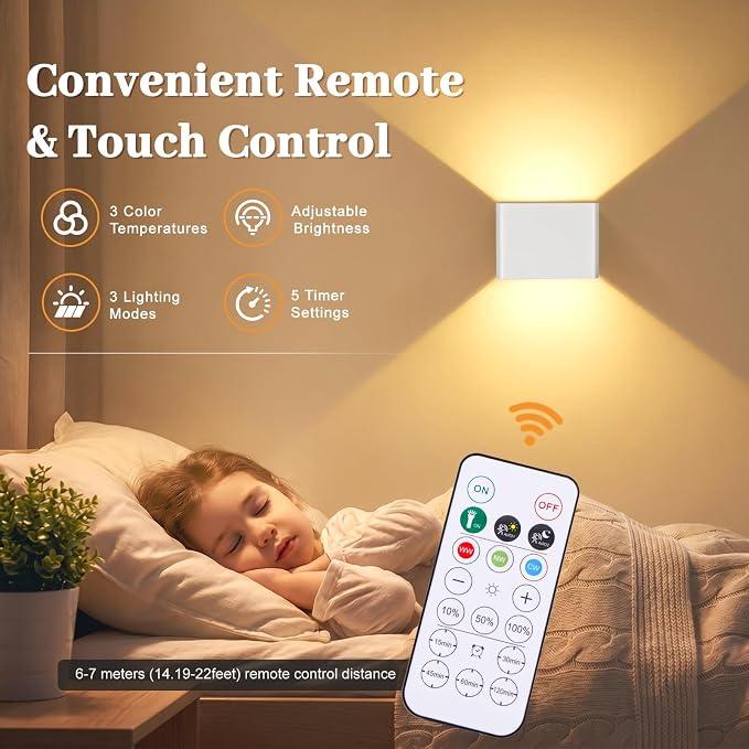 Rechargeable Motion Sensor Wall Light Indoor Set of 2, 6000mAh Cordless Battery - Image 4
