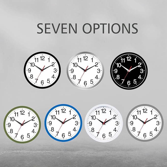 Rohioue Wall Clock Modern 8 Inch Battery Operated Silent Non Ticking Small - Image 4