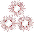 3 Pack Metal Mirrors for Wall Sunburst Wall Mirrors Home Décor Decorative by Uaussi