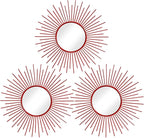3 Pack Metal Mirrors for Wall Sunburst Wall Mirrors Home Décor Decorative by Uaussi