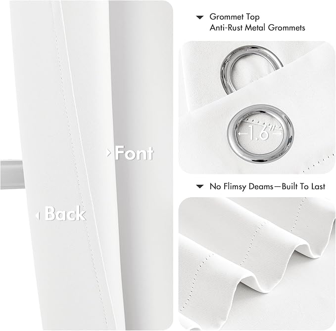 MIULEE Blackout Curtains for Bedroom Living Room 2 Panels, Thermal Insulated - Image 4