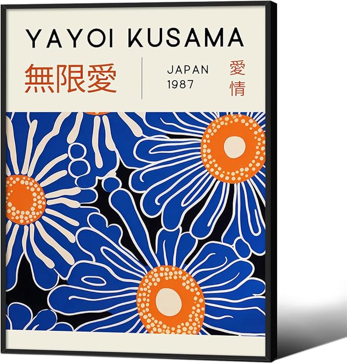 Yayoi Kusama Print Vintage Japanese Wall Art Abstract Yayoi Kusama Poster by Unknown