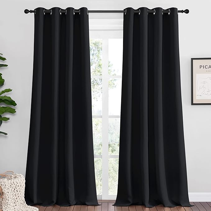 NICETOWN Patio Blackout Long Curtain Shades, 2 Panels, 55 inches x 120 inches by NICETOWN
