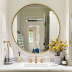 Gold Round Mirror 18 inch, Round Bathroom Mirror, Wall Mirrors by Mfring