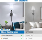 NIORSUN 25.4 inch Battery Operated Wall Sconce Set of 2, 9 Colors Wireless - Image 8