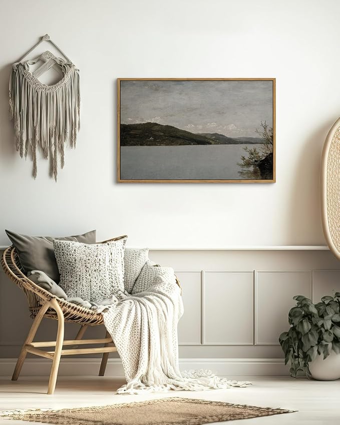 InSimSea Framed Canvas Wall Art Vintage Decor, Classical Landscape Paintings - Image 2